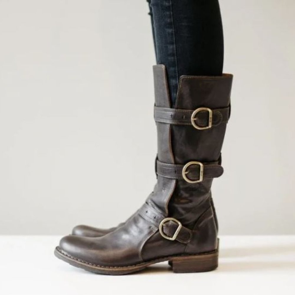 Fiorentini + Baker ETERNITY 7040-LTM Moto Boots Brown Leather Size 40